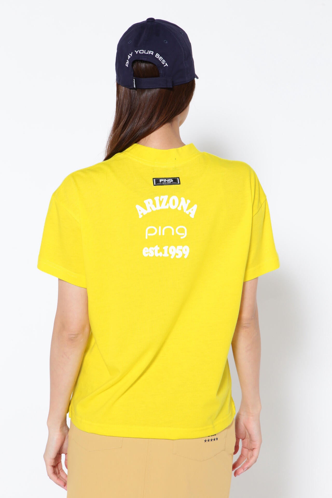 【PING APPAREL】綿ポリエステル天竺 ビッグシルエット 10色 半袖ハイネックカットソー ＜NATIVE＞ (LADIES)