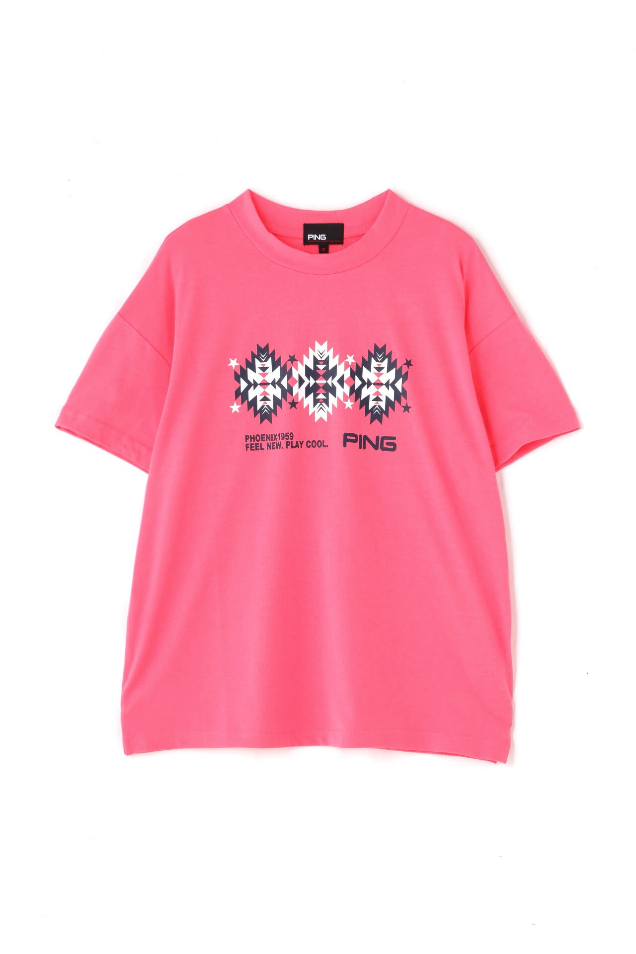 【PING APPAREL】綿ポリエステル天竺 ビッグシルエット 10色 半袖ハイネックカットソー ＜NATIVE＞ (LADIES)