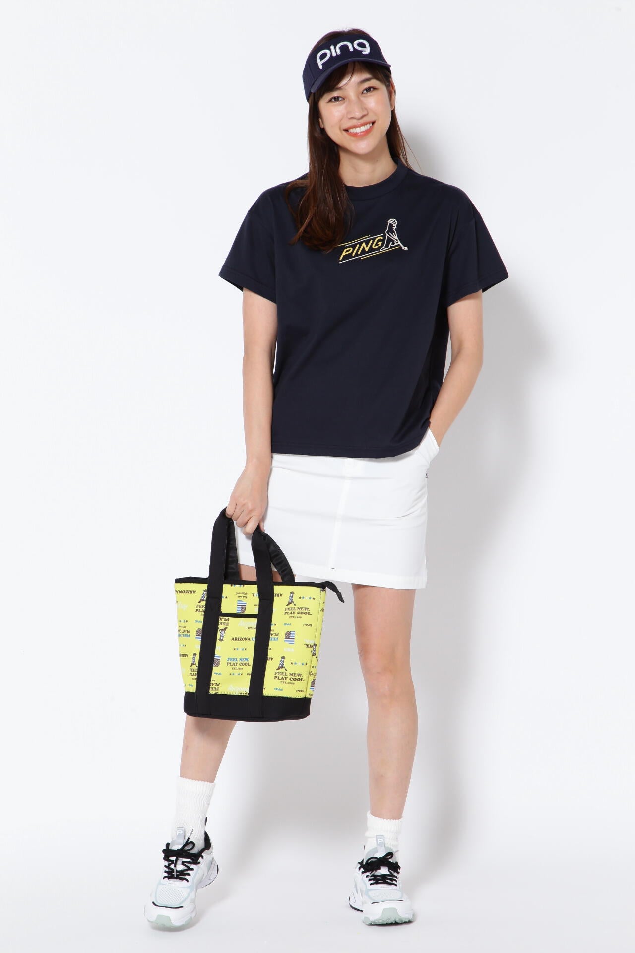 【PING APPAREL】綿ポリエステル天竺 ビッグシルエット 10色 半袖ハイネックカットソー ＜NATIVE＞ (LADIES)