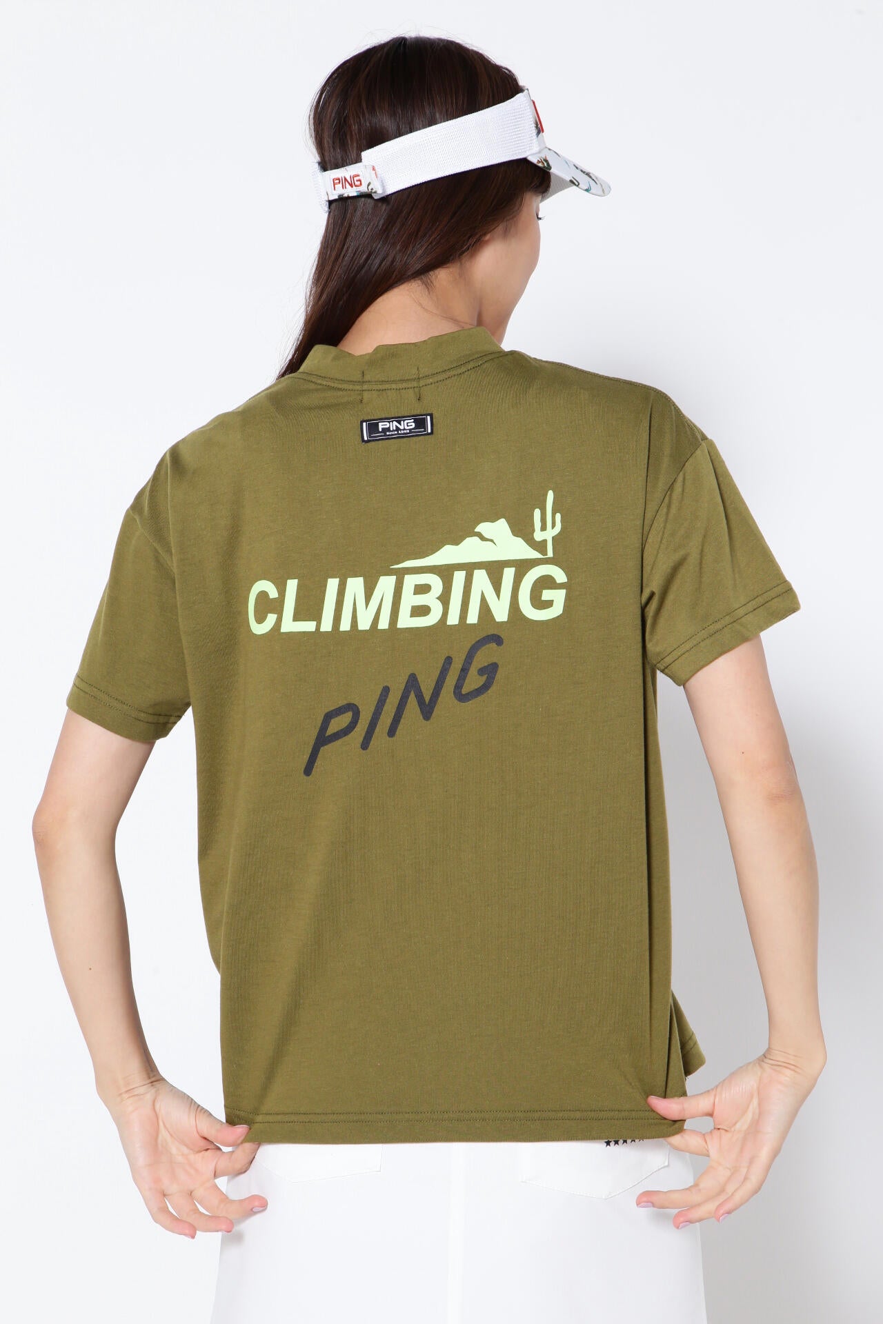 【PING APPAREL】綿ポリエステル天竺 ビッグシルエット 10色 半袖ハイネックカットソー ＜NATIVE＞ (LADIES)