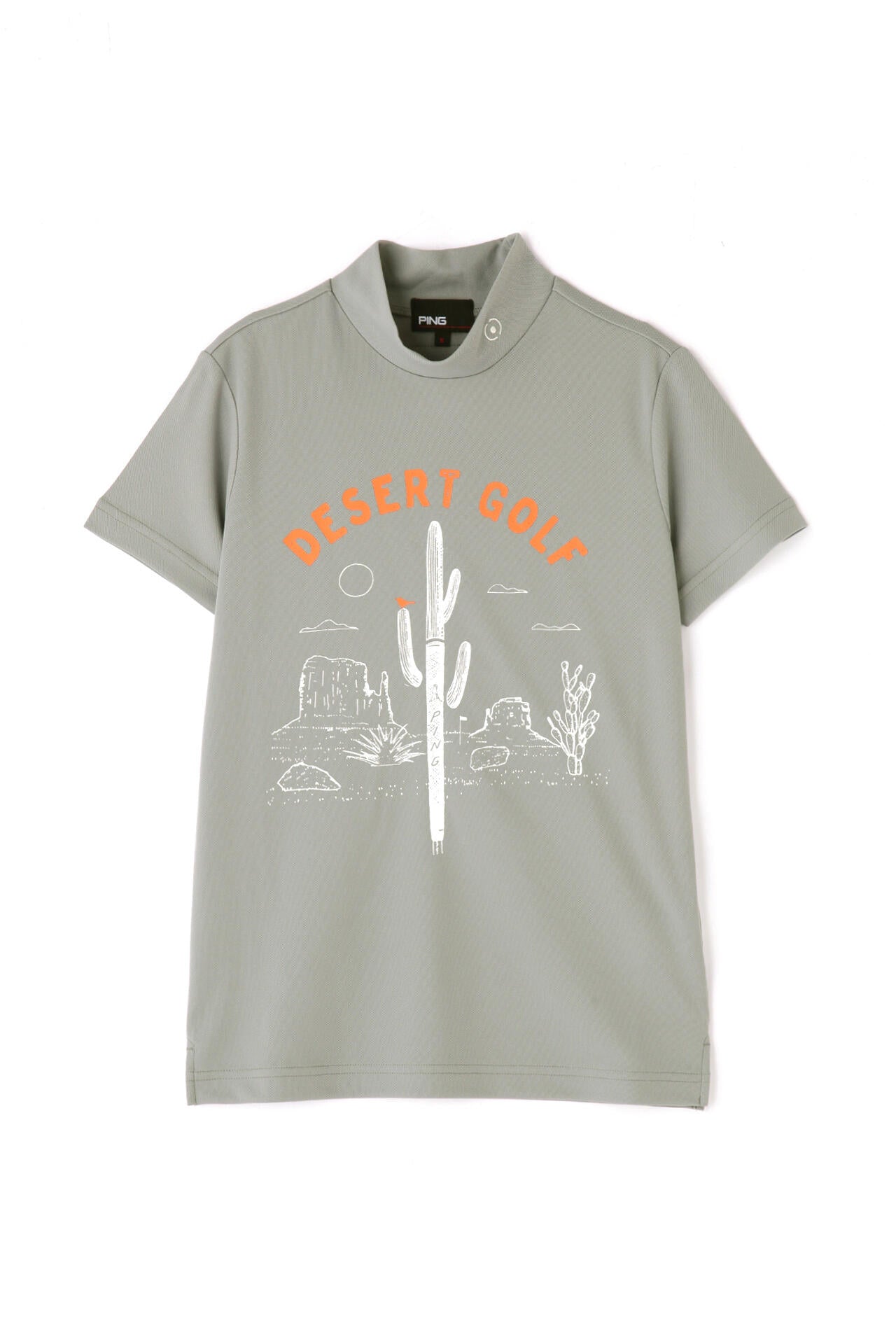 PING APPAREL】ポリエステルカノコ 10色 半袖ハイネックカットソー