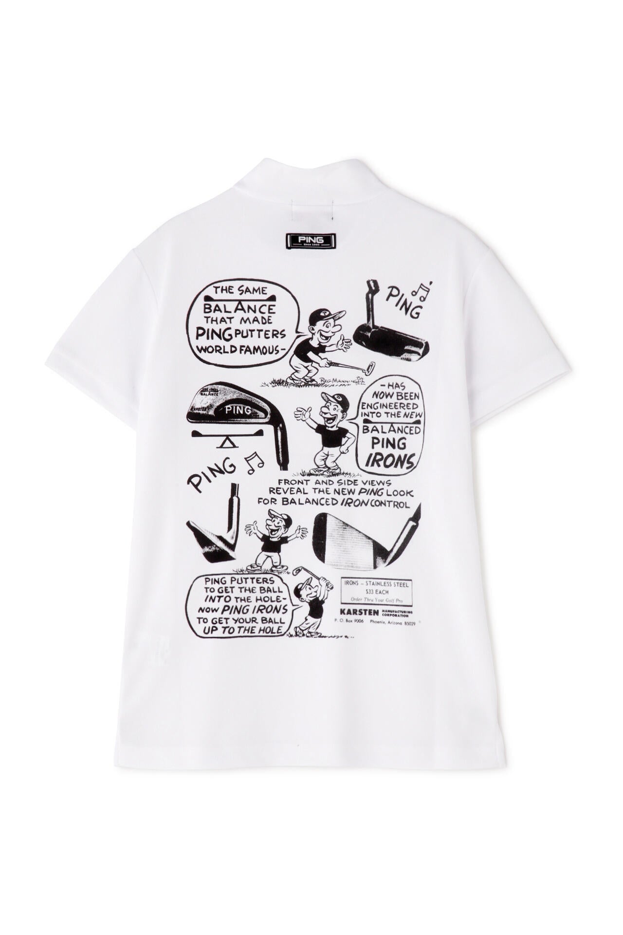【PING APPAREL】ポリエステルカノコ 10色 半袖ハイネックカットソー ＜NATIVE＞ (LADIES)