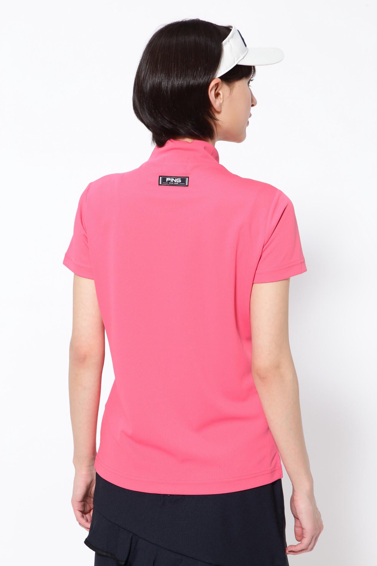 【PING APPAREL】ポリエステルカノコ 10色 半袖ハイネックカットソー ＜NATIVE＞ (LADIES)