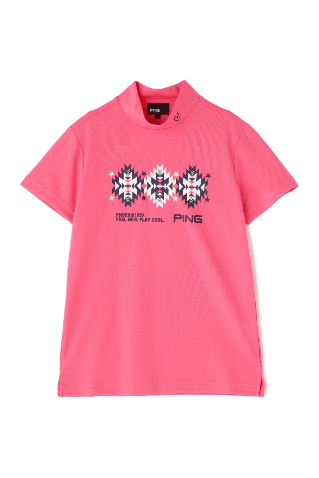 【PING APPAREL】ポリエステルカノコ 10色 半袖ハイネックカットソー ＜NATIVE＞ (LADIES)