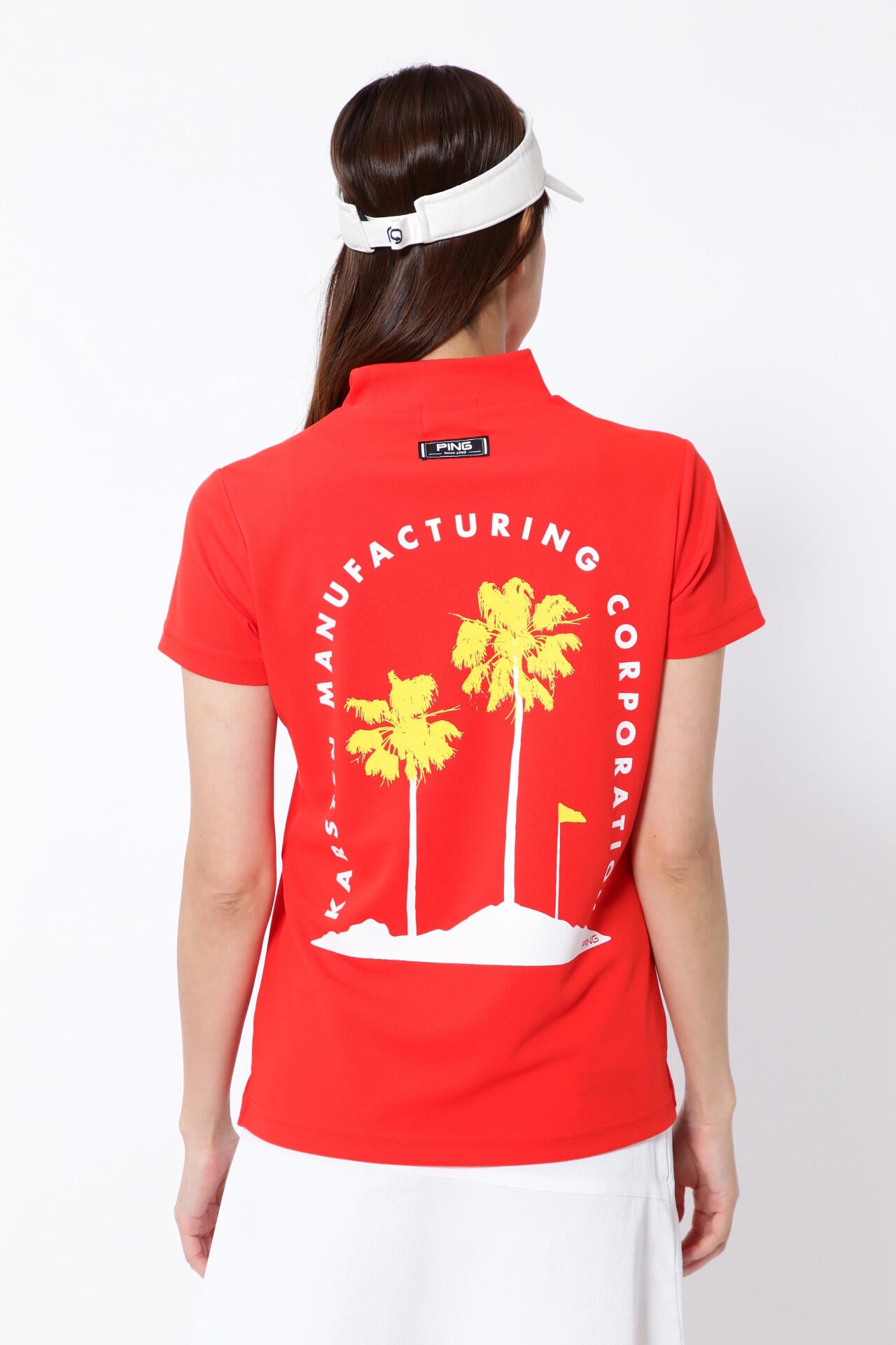 【PING APPAREL】ポリエステルカノコ 10色 半袖ハイネックカットソー ＜NATIVE＞ (LADIES)