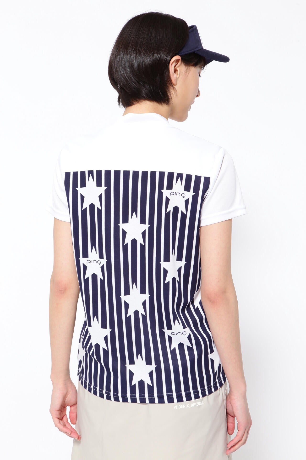 【PING APPAREL】プラスリッチDRY&UVバックプリント半袖ハイネックシャツ＜PRODUCT ADDITION＞ (LADIES)
