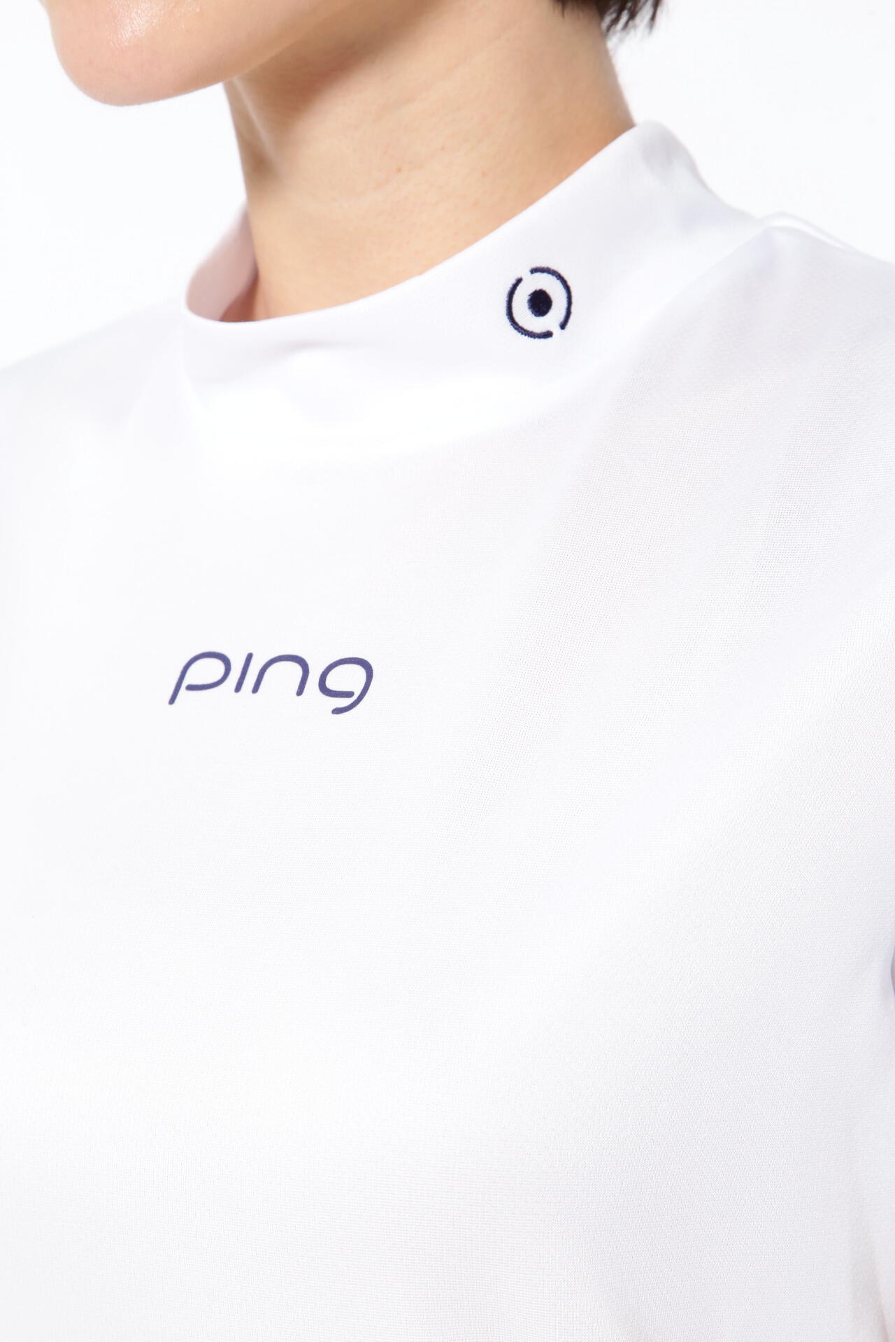 【PING APPAREL】プラスリッチDRY&UVバックプリント半袖ハイネックシャツ＜PRODUCT ADDITION＞ (LADIES)