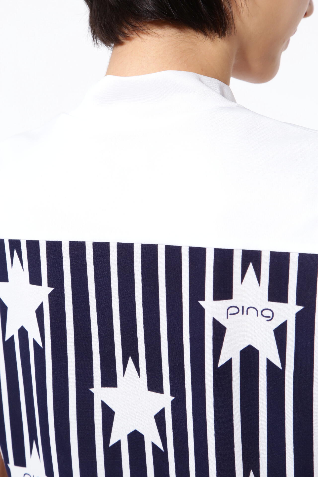 【PING APPAREL】プラスリッチDRY&UVバックプリント半袖ハイネックシャツ＜PRODUCT ADDITION＞ (LADIES)