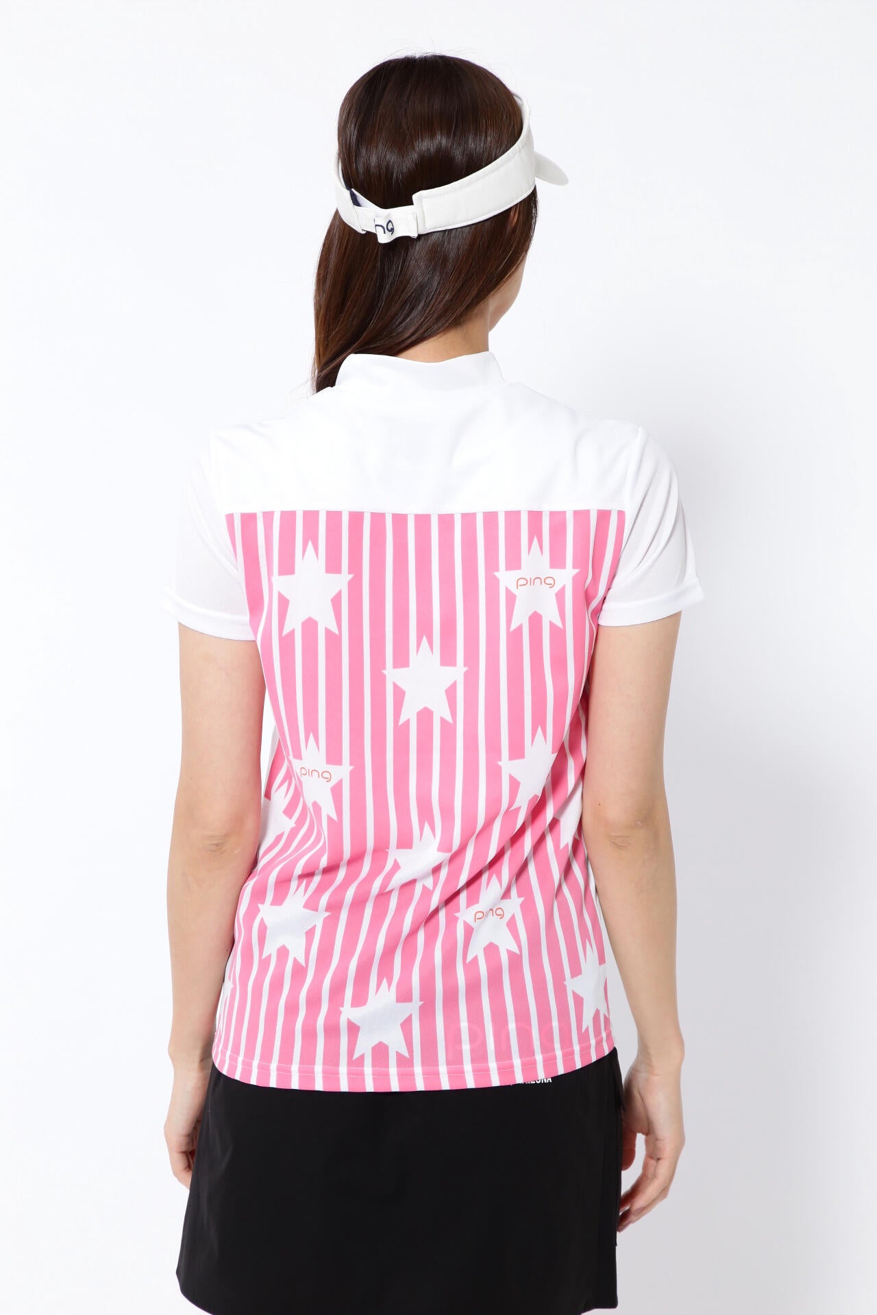 【PING APPAREL】プラスリッチDRY&UVバックプリント半袖ハイネックシャツ＜PRODUCT ADDITION＞ (LADIES)