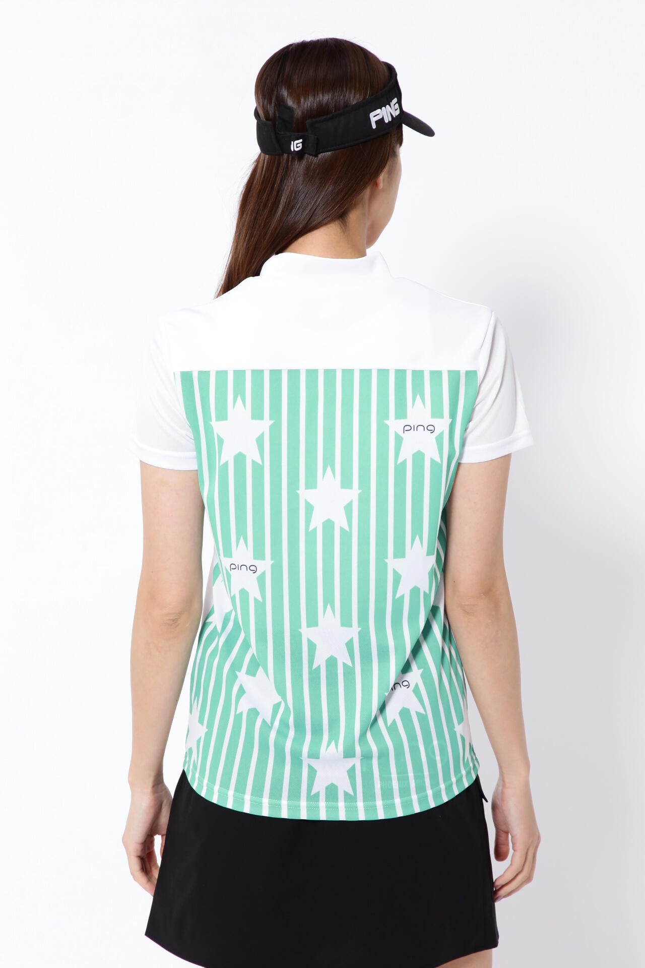 【PING APPAREL】プラスリッチDRY&UVバックプリント半袖ハイネックシャツ＜PRODUCT ADDITION＞ (LADIES)