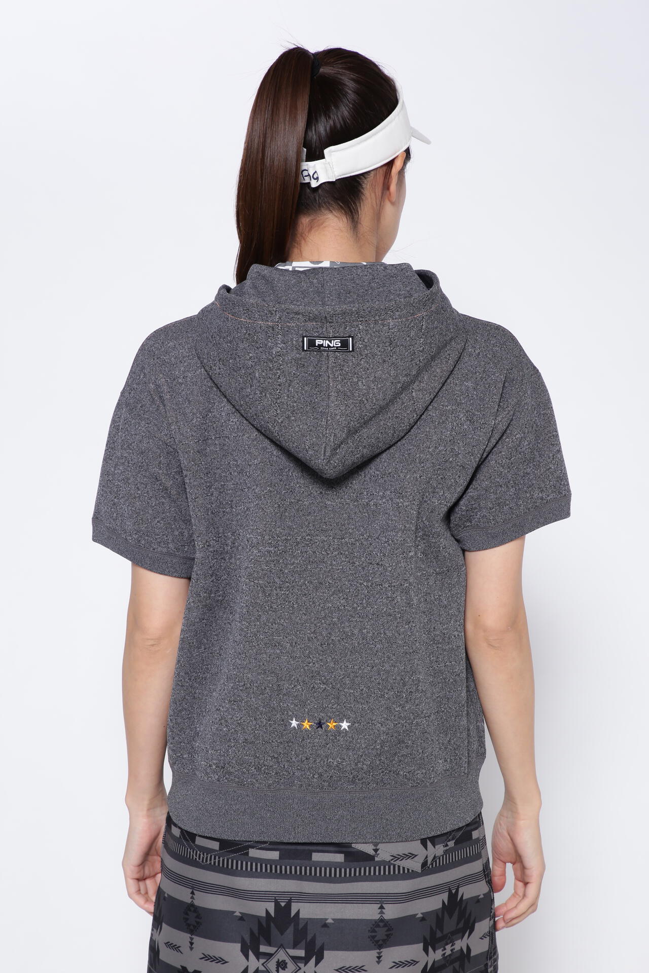 【PING APPAREL】アリゾナ半袖ニットフーディプルオーバー ＜NATIVE＞ (LADIES)