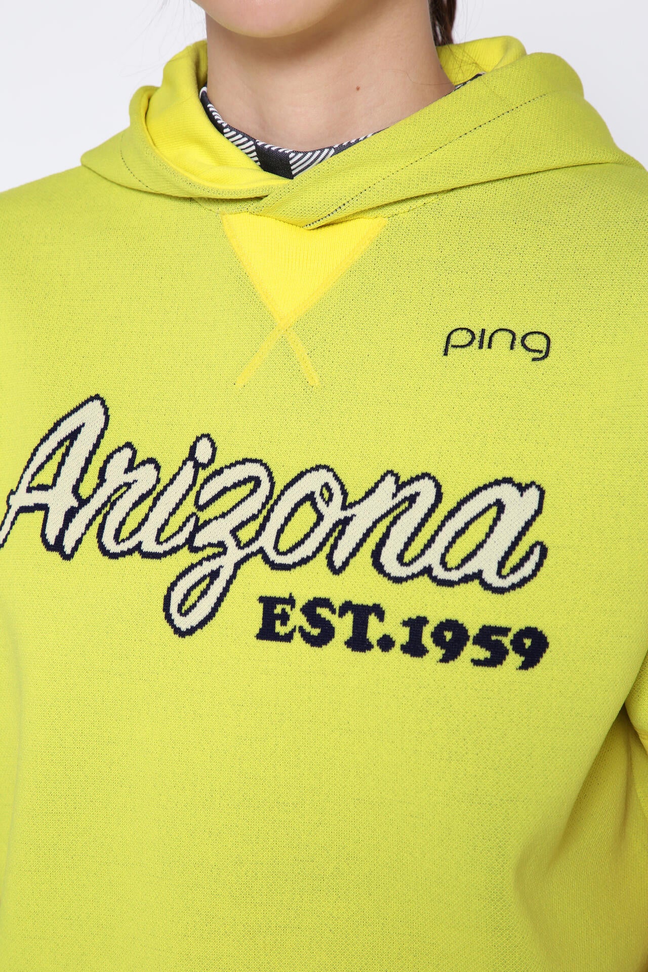 【PING APPAREL】アリゾナ半袖ニットフーディプルオーバー ＜NATIVE＞ (LADIES)