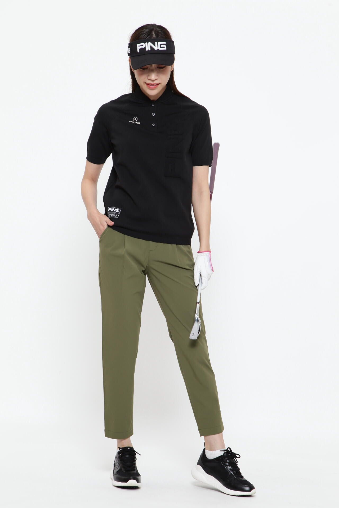 【PING APPAREL】ホールガーメントニットポロシャツ ＜GOLD＞ (LADIES)