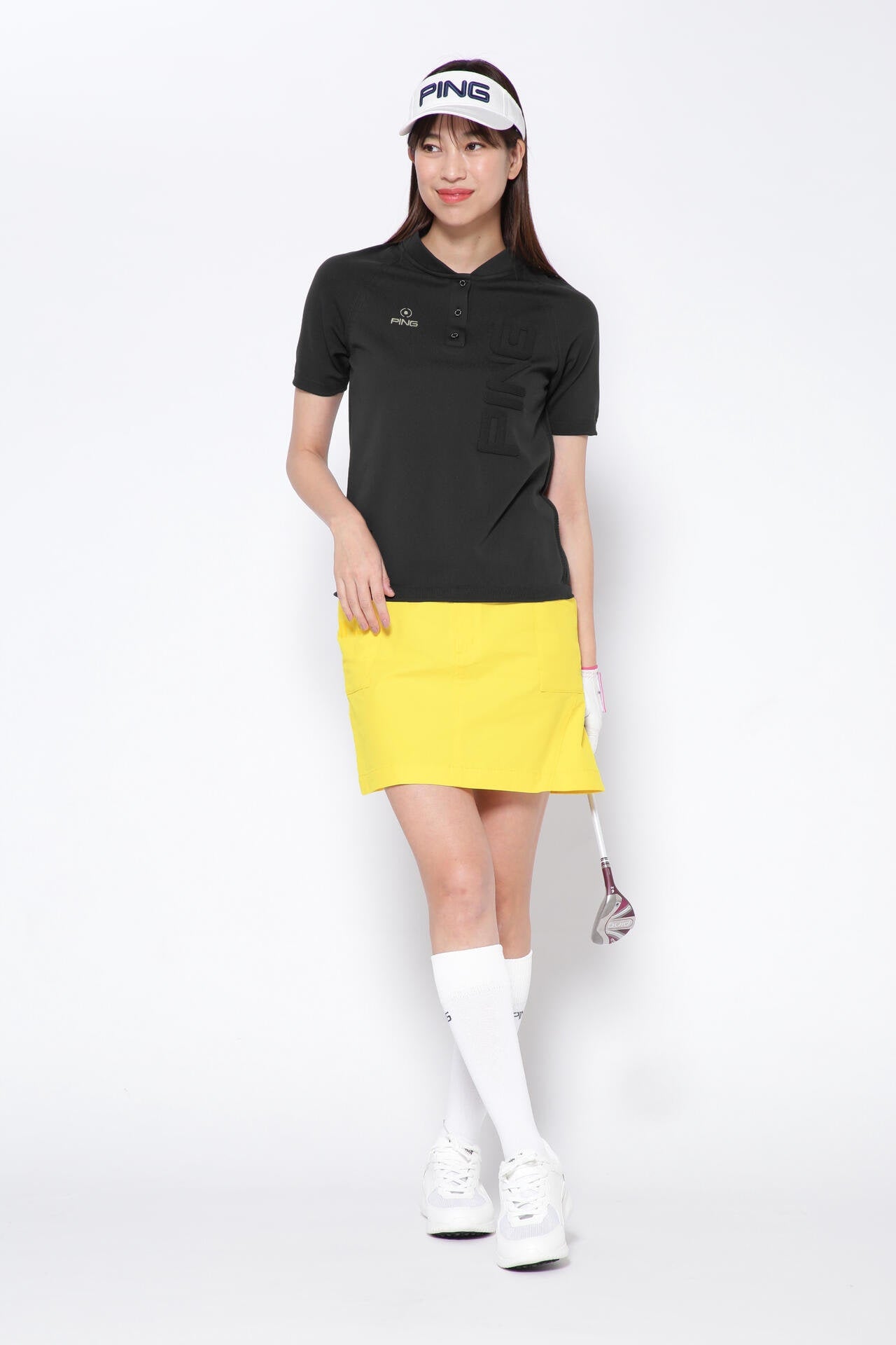 【PING APPAREL】ホールガーメントニットポロシャツ ＜GOLD＞ (LADIES)