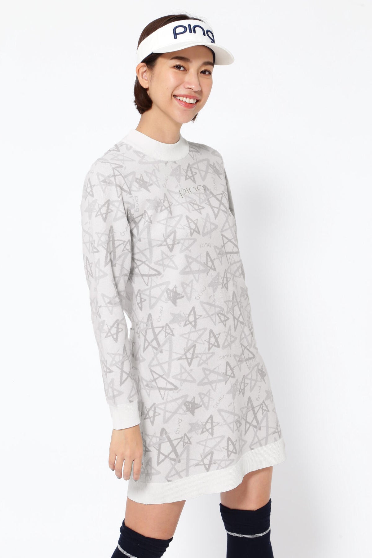【PING APPAREL】ジャカードニットワンピース ＜NATIVE＞ (LADIES)