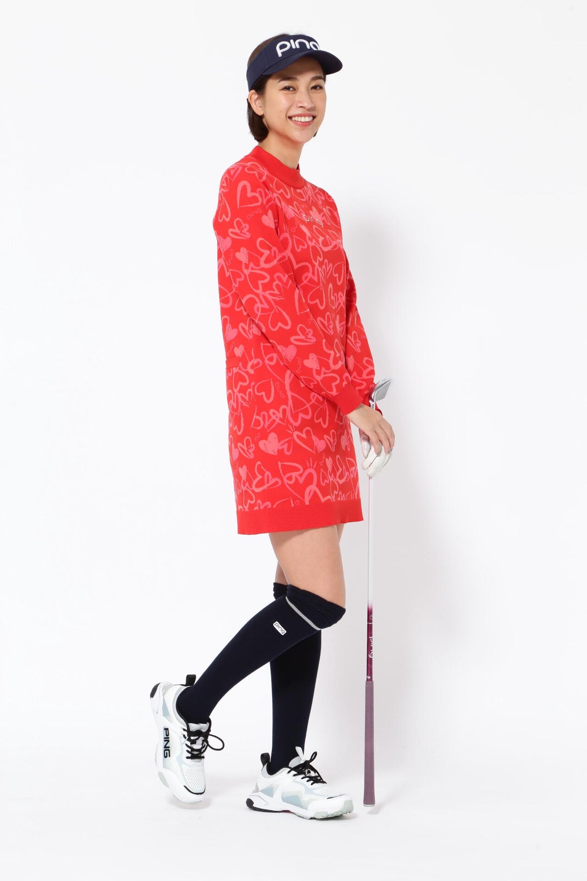 【PING APPAREL】ジャカードニットワンピース ＜NATIVE＞ (LADIES)