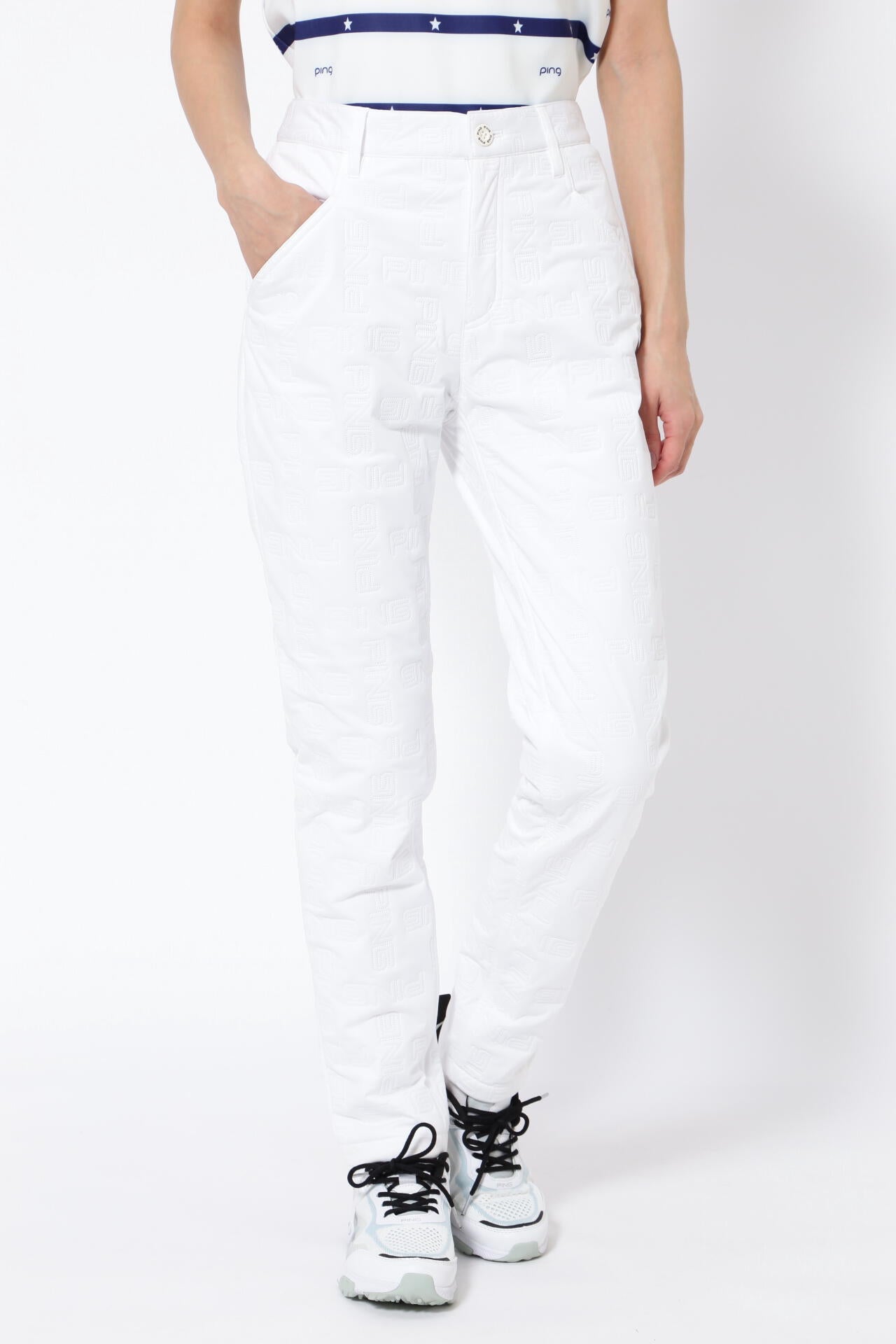 PING APPAREL】PINGモノグラム柄ソニックキルト防風撥水中綿5ポケット