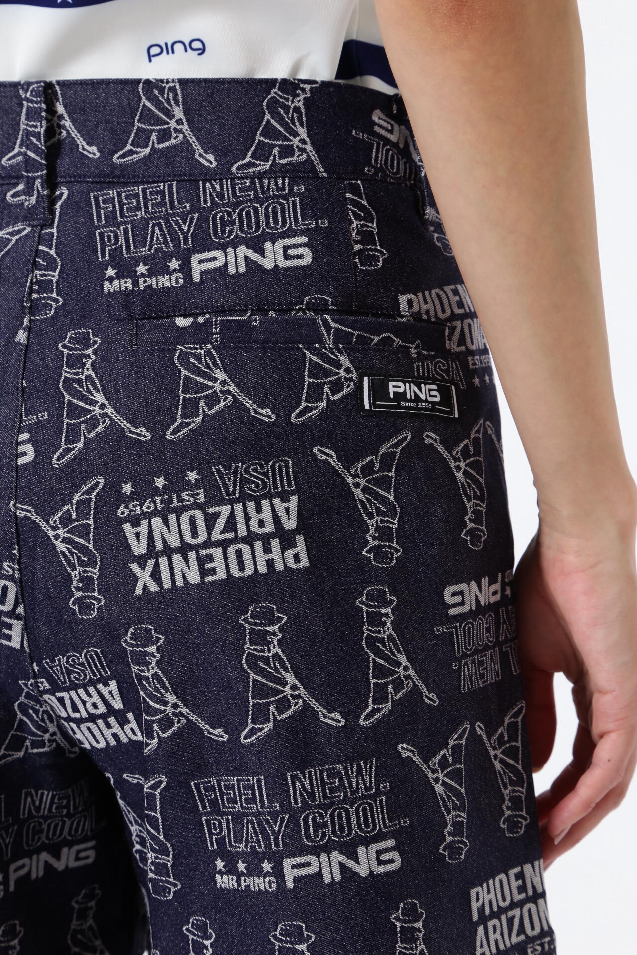 PING APPAREL】4WAYストレッチジャガードラップショートパンツ