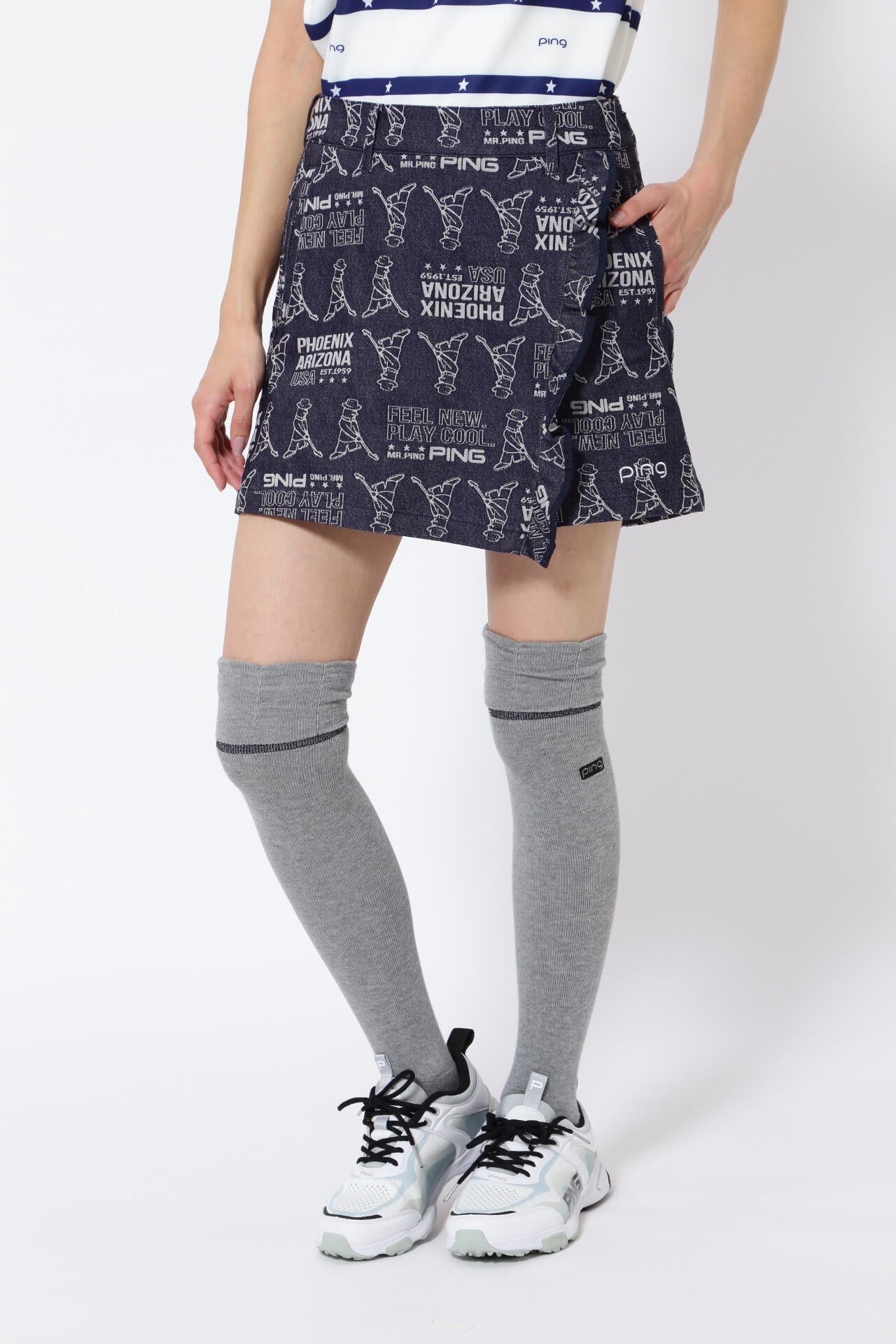 PING APPAREL】4WAYストレッチジャガードラップショートパンツ