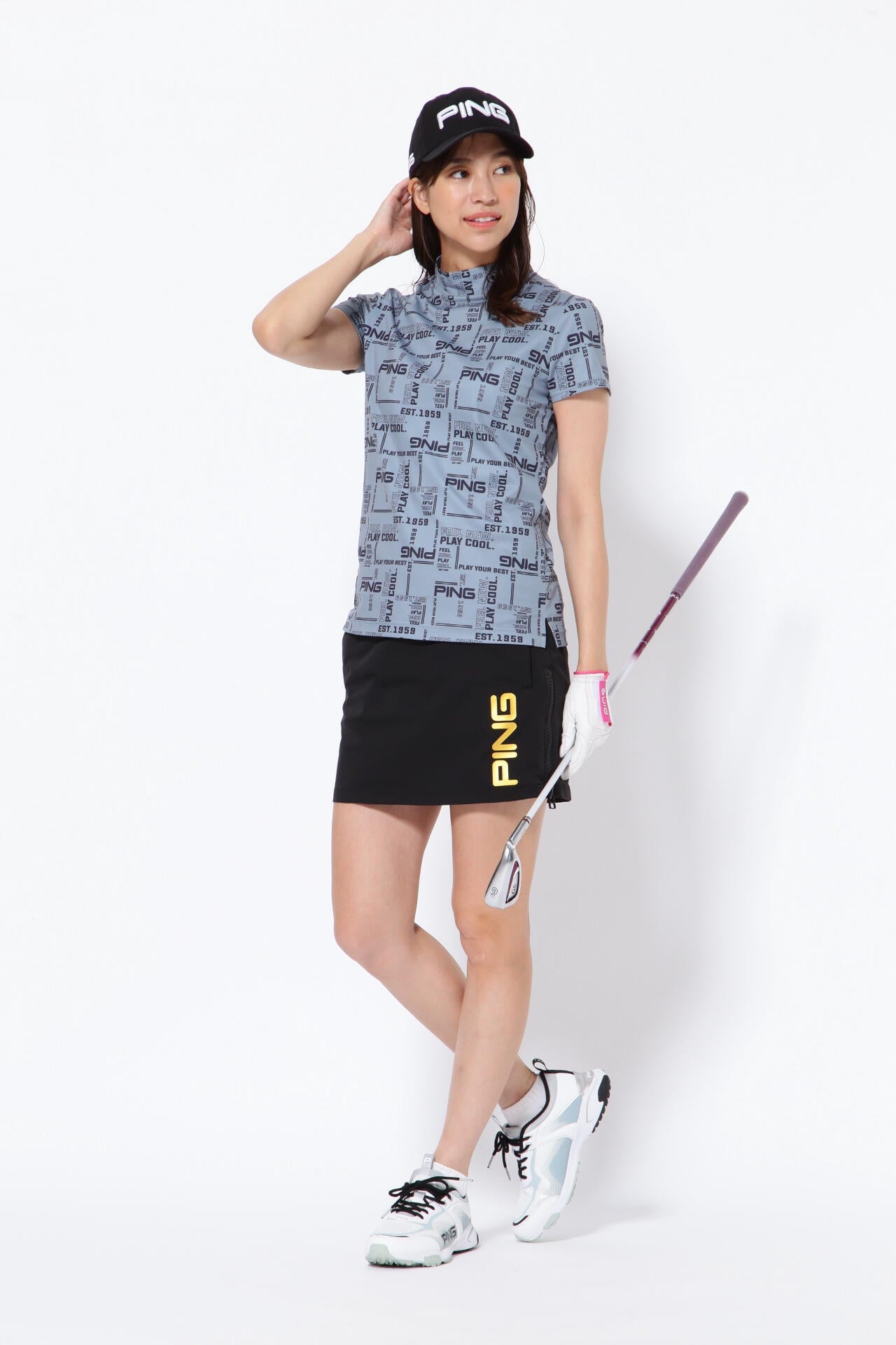 【PING APPAREL】吸水速乾 UV 2WAYストレッチ スカート ＜GOLD＞ (LADIES)