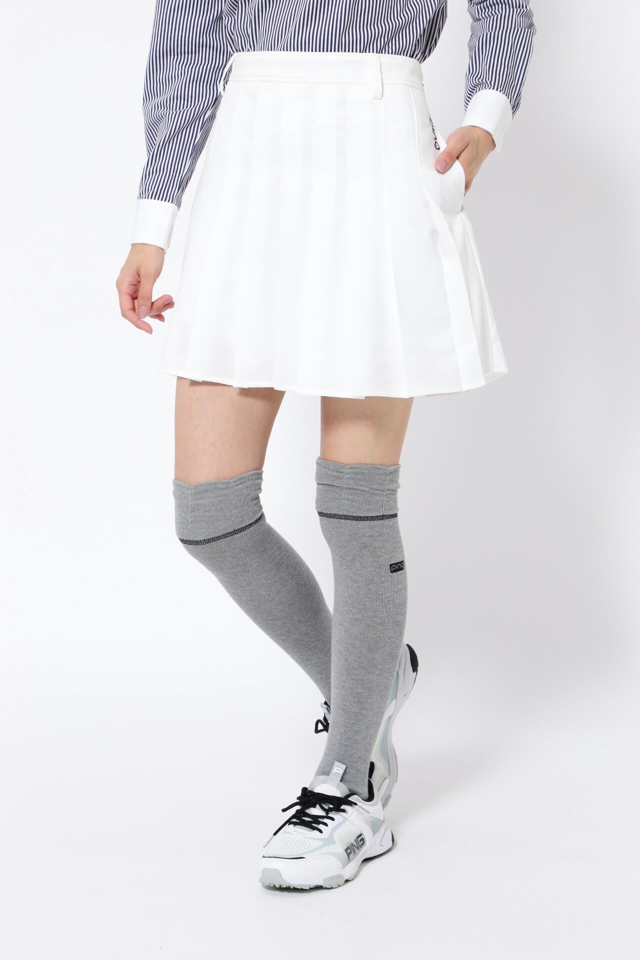 PING APPAREL】ポリエステルツイルプリーツスカート ＜LADIES LINE
