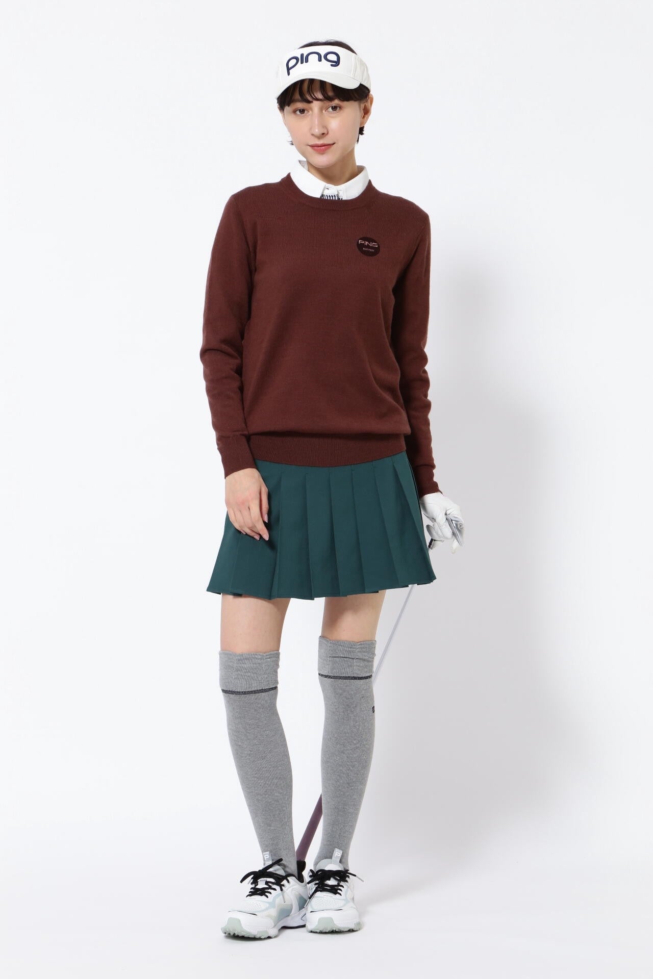 PING APPAREL】ポリエステルツイルプリーツスカート ＜LADIES LINE