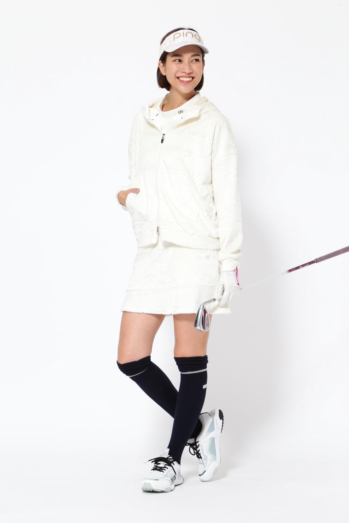 【PING APPAREL】ベロアフーディーブルゾン ＜NATIVE＞ (LADIES)