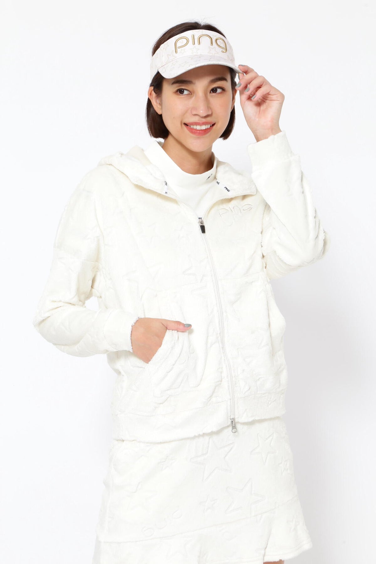 【PING APPAREL】ベロアフーディーブルゾン ＜NATIVE＞ (LADIES)