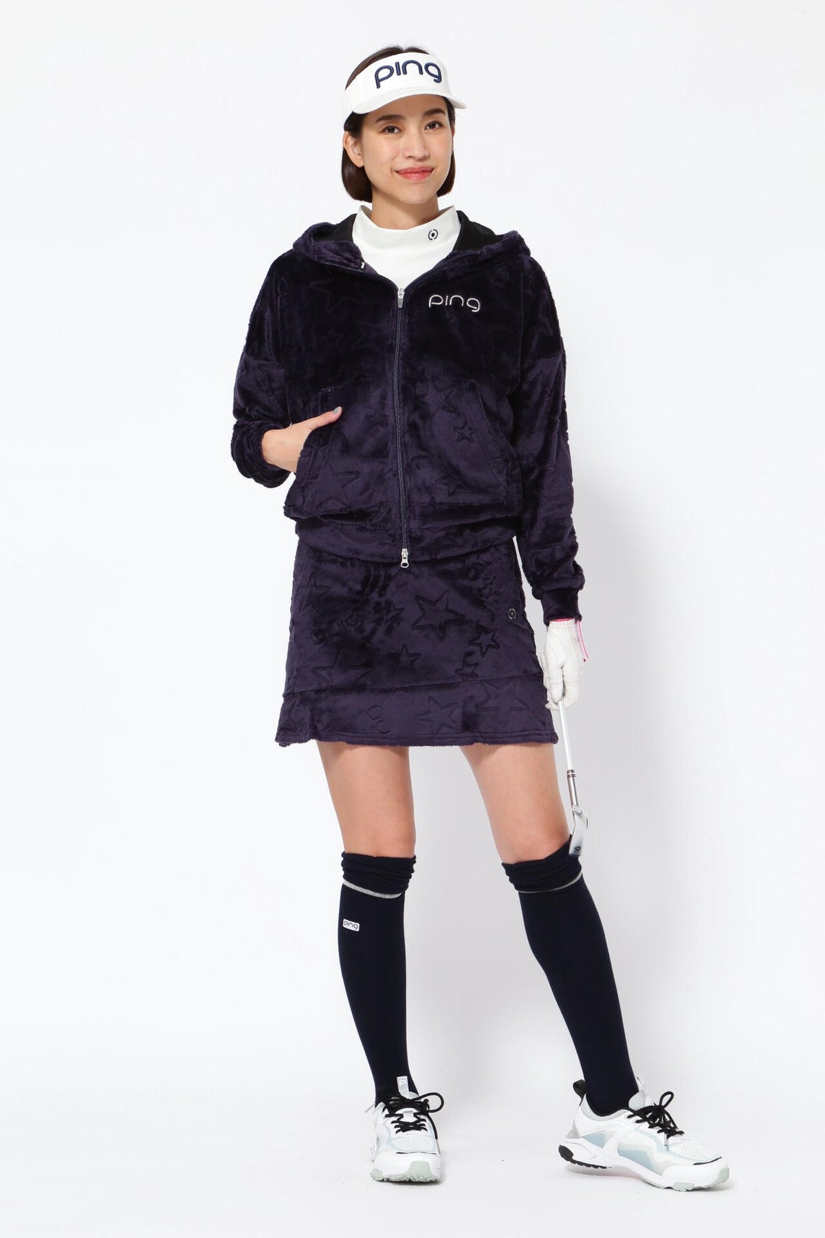 【PING APPAREL】ベロアフーディーブルゾン ＜NATIVE＞ (LADIES)