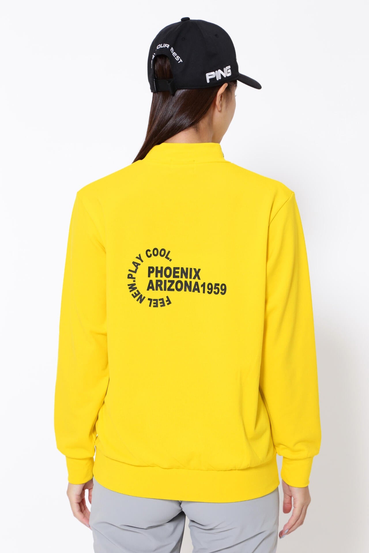 PING APPAREL】ドビードッツ裏起毛モックネックプルオーバー