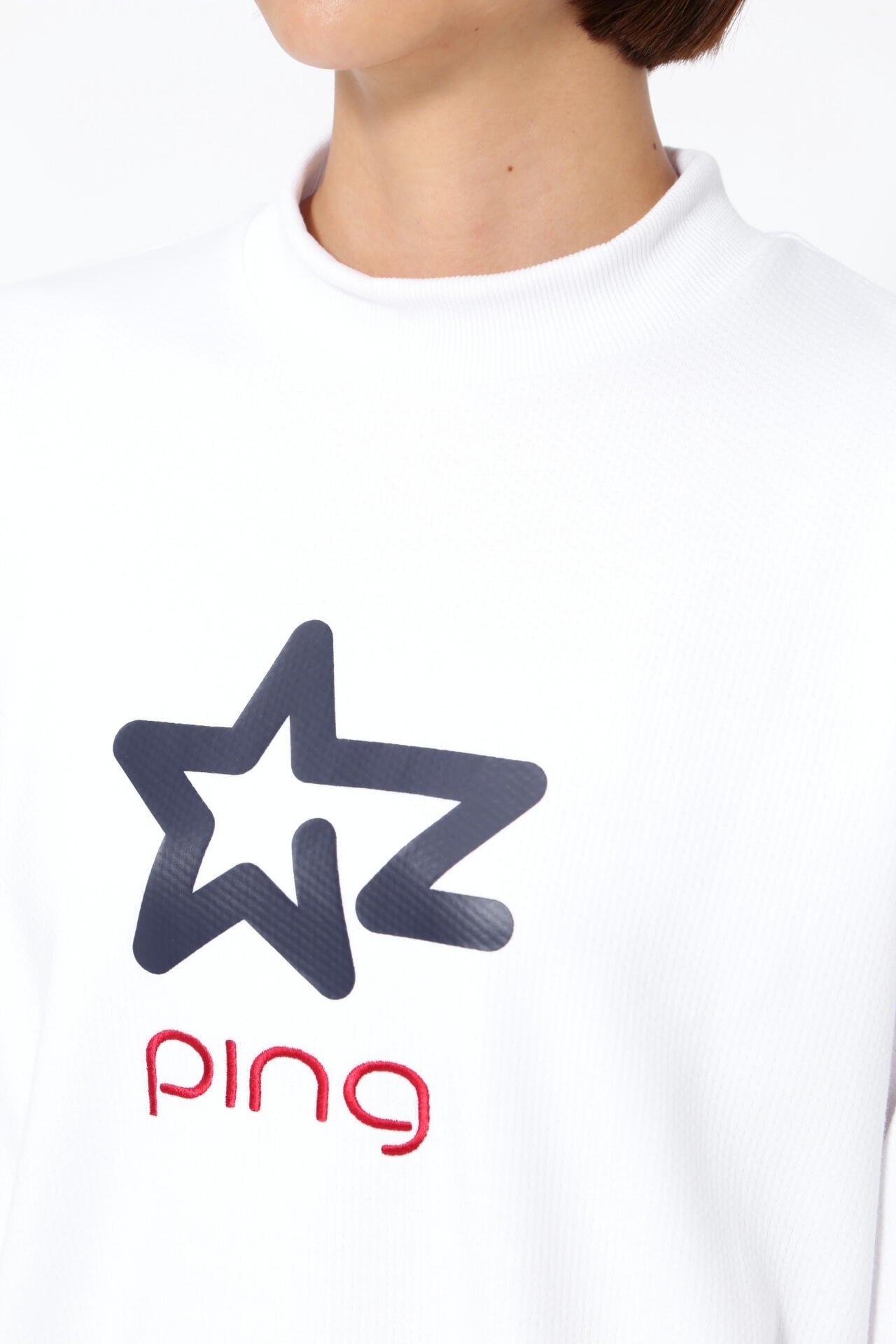 PING モックネックニットプルオーバー新品 ピン（PING）（メンズ）ゴルフウェア 半袖モックネックニットプル