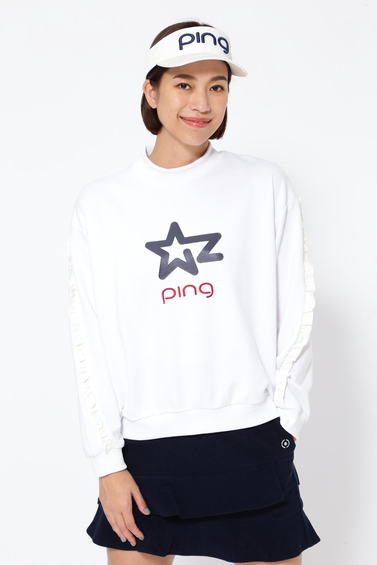 PING モックネックニットプルオーバー新品 ピン（PING）（メンズ）ゴルフウェア 半袖モックネックニットプル