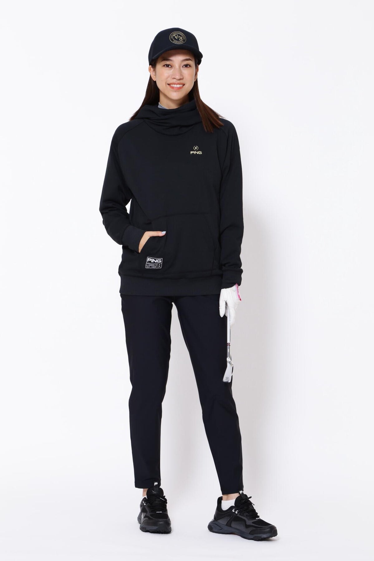 【PING APPAREL】エコアーチ 裏毛スウェットフーディプルオーバー ＜GOLD＞ (LADIES)