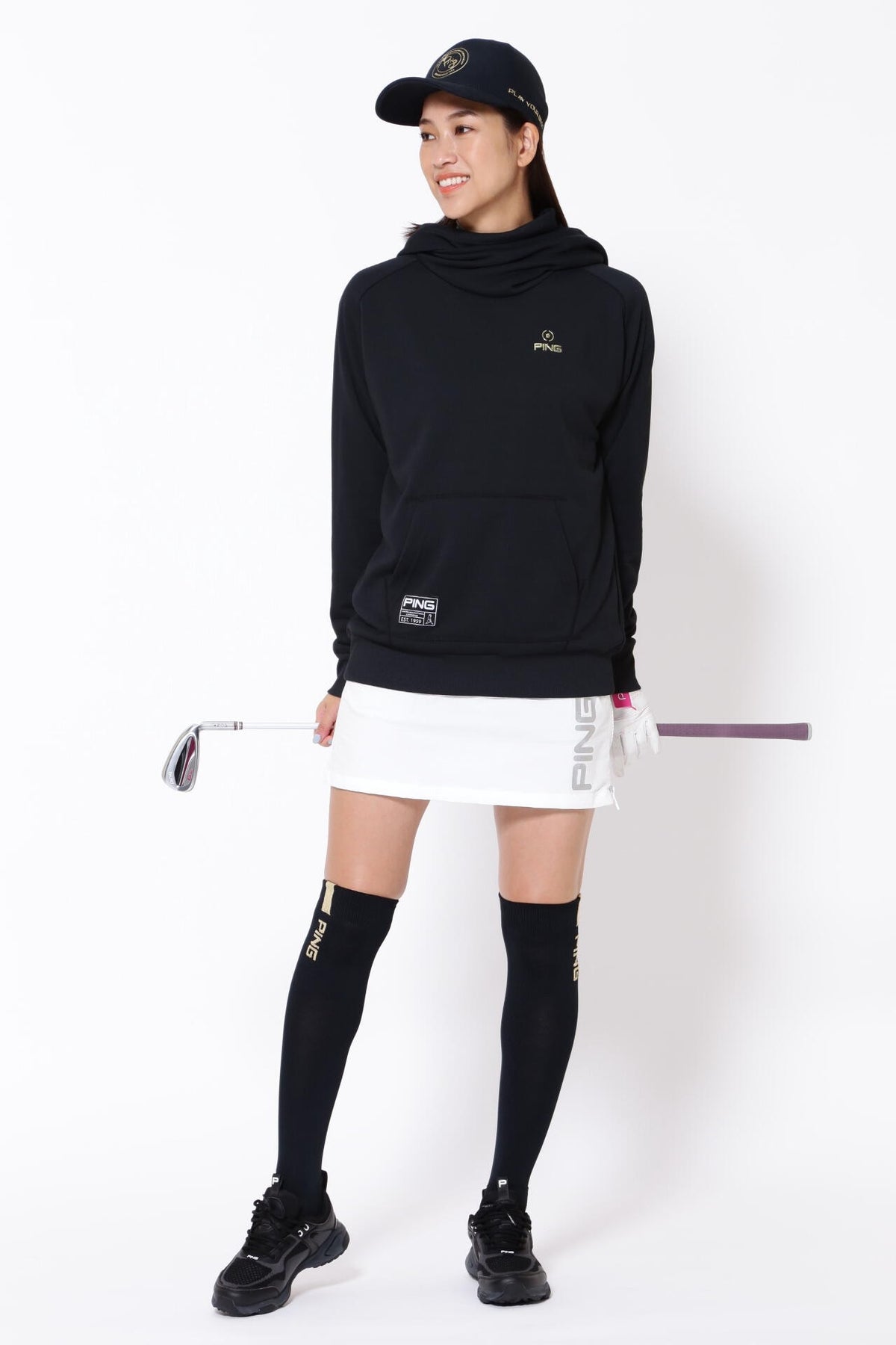 【PING APPAREL】エコアーチ 裏毛スウェットフーディプルオーバー ＜GOLD＞ (LADIES)