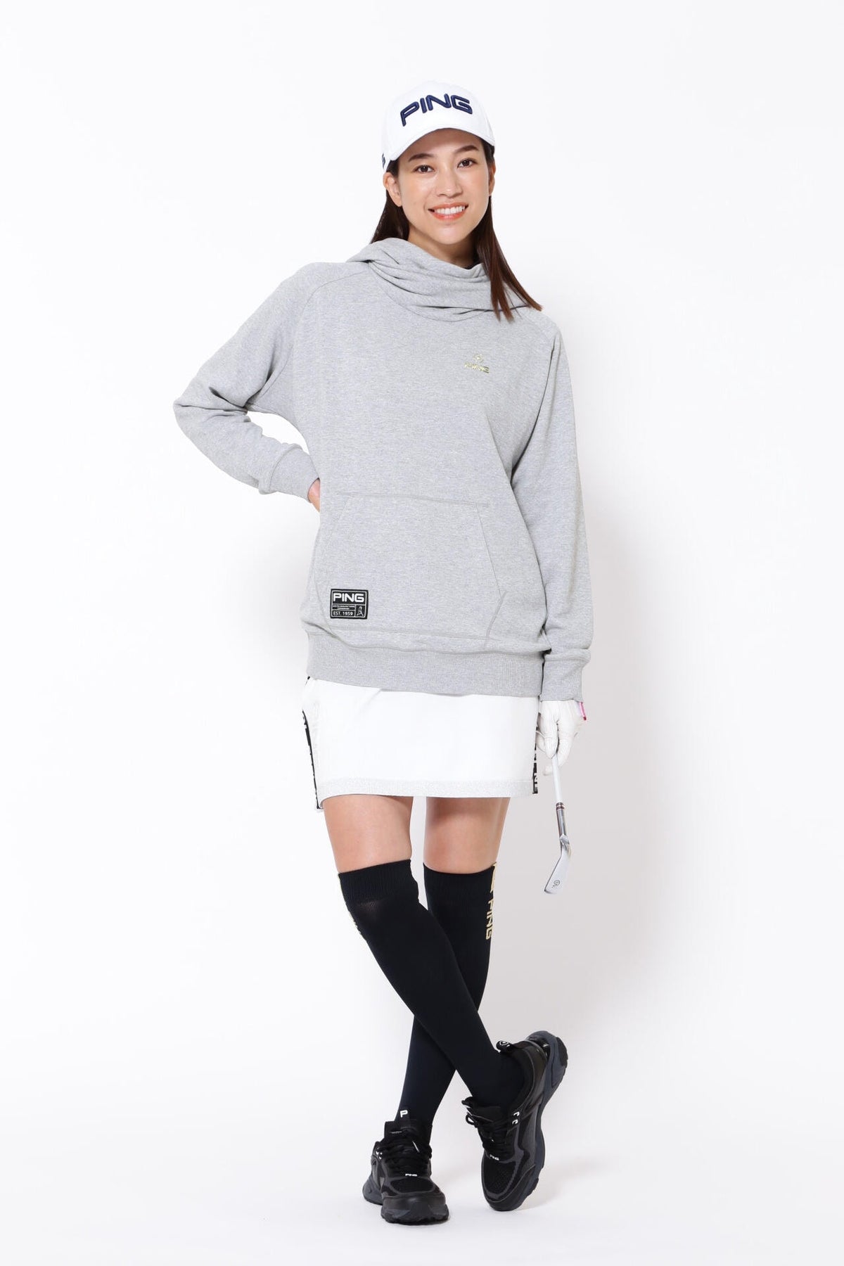 【PING APPAREL】エコアーチ 裏毛スウェットフーディプルオーバー ＜GOLD＞ (LADIES)