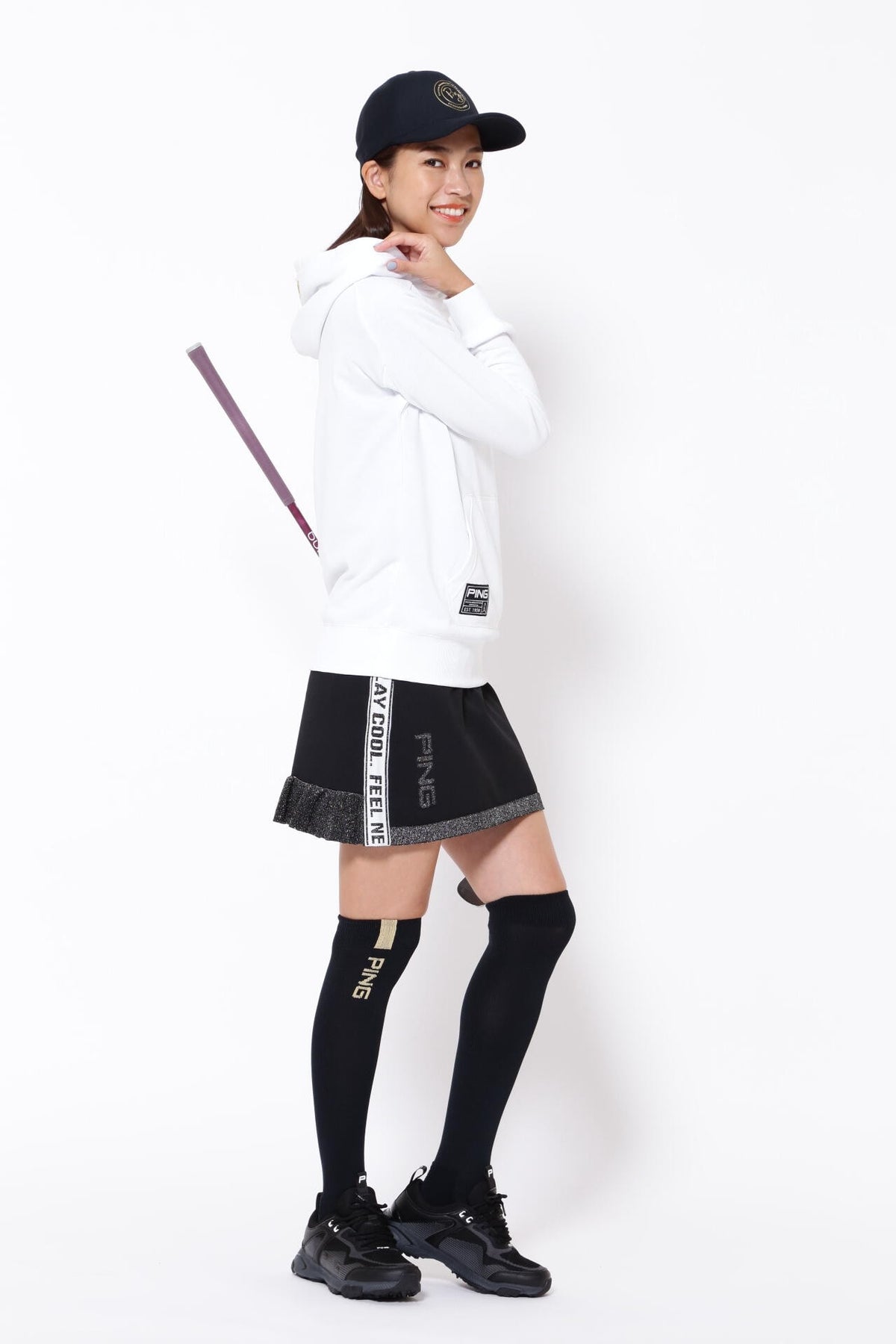 【PING APPAREL】エコアーチ 裏毛スウェットフーディプルオーバー ＜GOLD＞ (LADIES)
