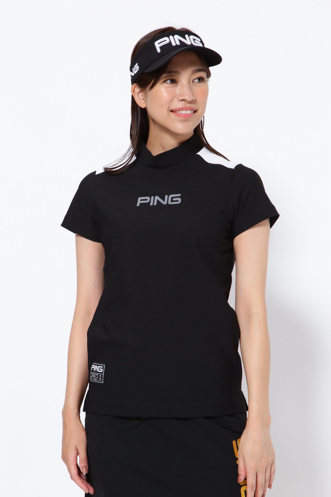 PING APPAREL】エコブルー 半袖ハイネックカットソー ＜GOLD＞ (LADIES