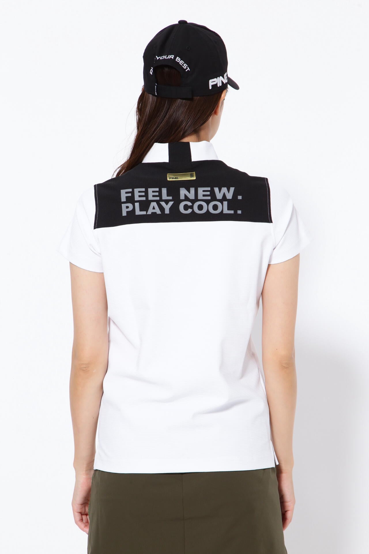 【PING APPAREL】エコブルー 半袖ハイネックカットソー ＜GOLD＞ (LADIES)