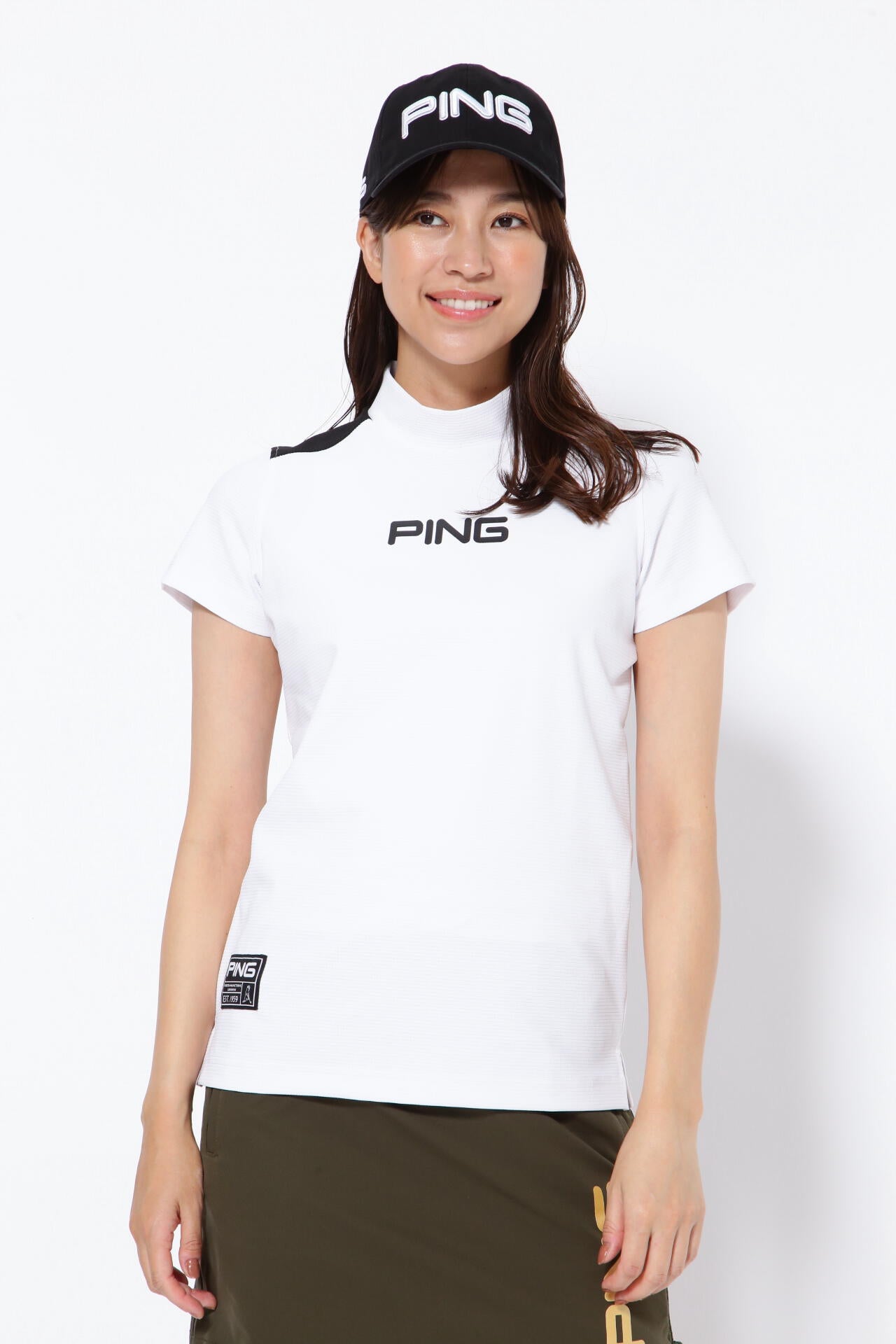 PING APPAREL】エコブルー 半袖ハイネックカットソー ＜GOLD＞ (LADIES