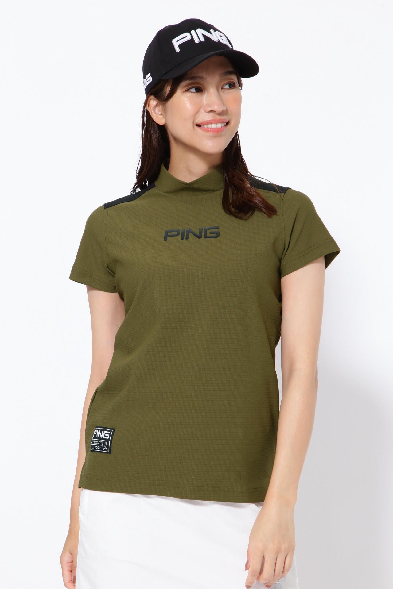 PING APPAREL】エコブルー 半袖ハイネックカットソー ＜GOLD＞ (LADIES