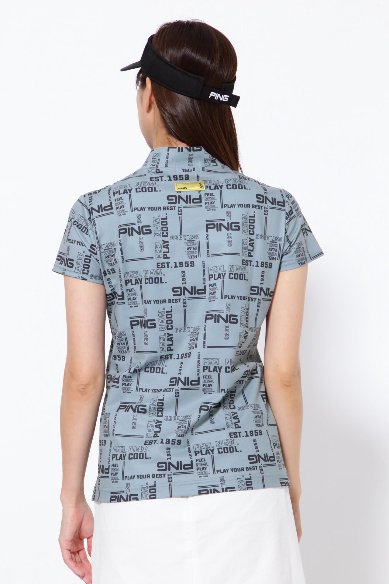 【PING APPAREL】クールマックスエコメイド 半袖ハイネックカットソー ＜GOLD＞ (LADIES)