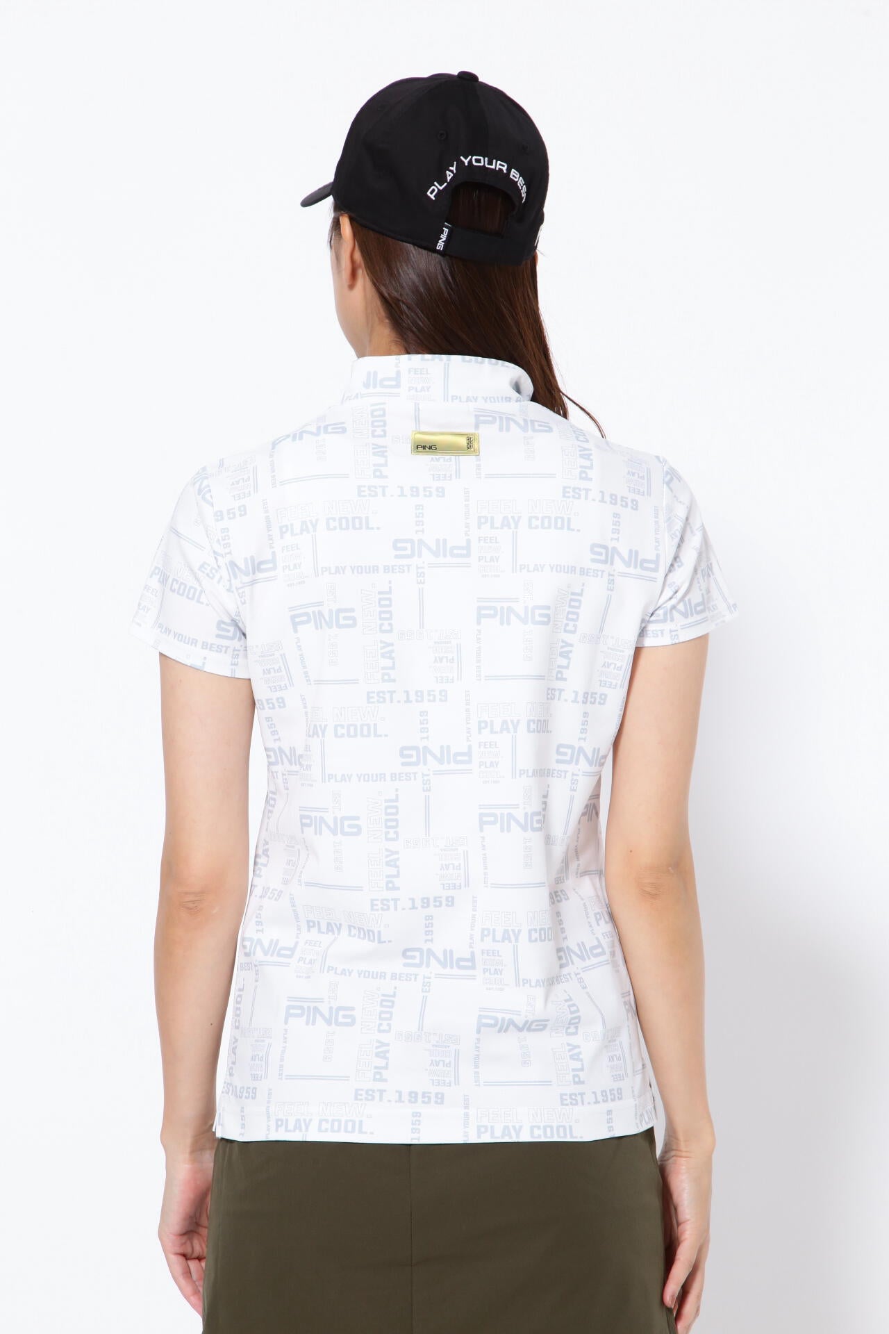 【PING APPAREL】クールマックスエコメイド 半袖ハイネックカットソー ＜GOLD＞ (LADIES)