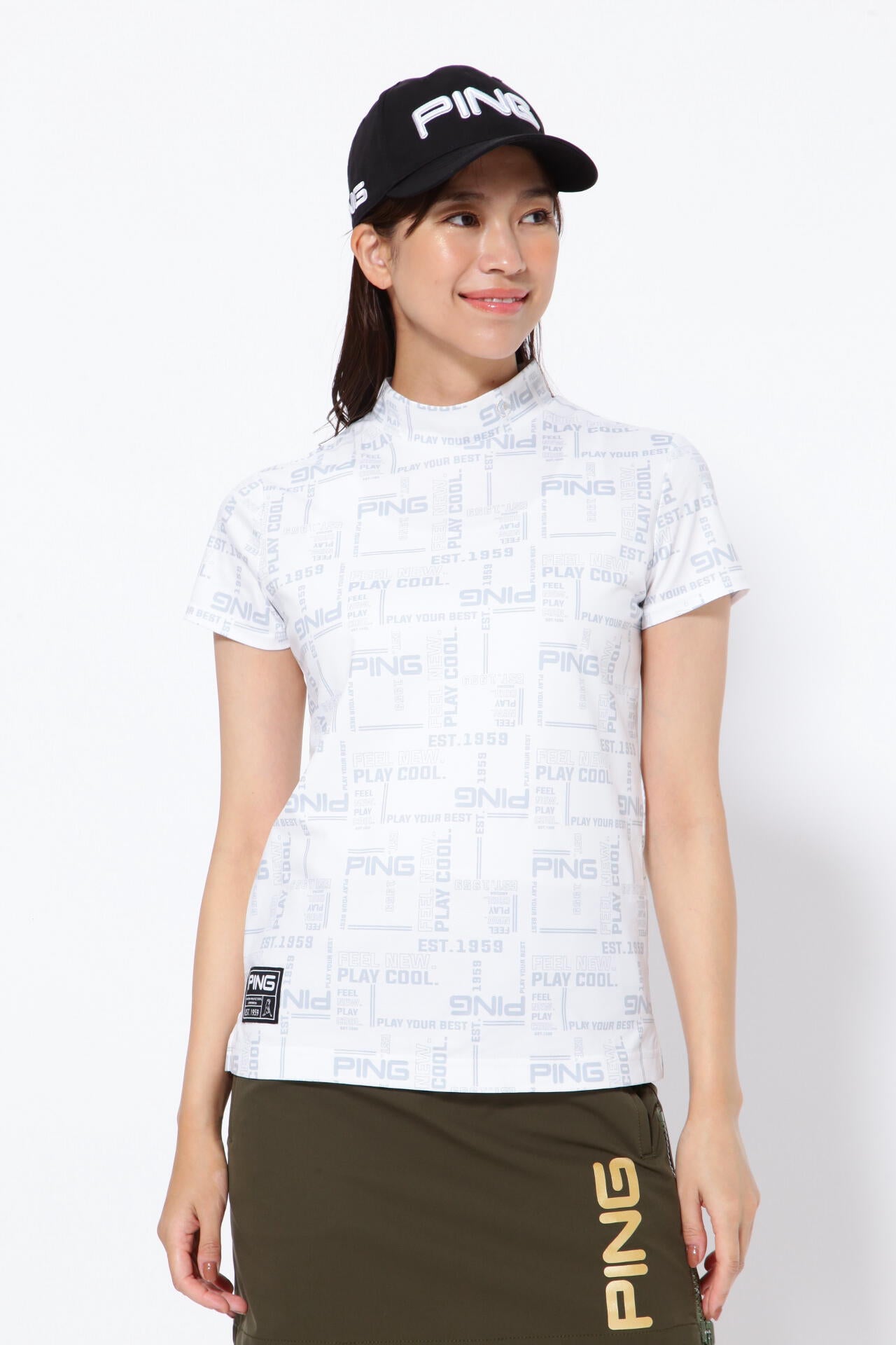 【PING APPAREL】クールマックスエコメイド 半袖ハイネックカットソー ＜GOLD＞ (LADIES)