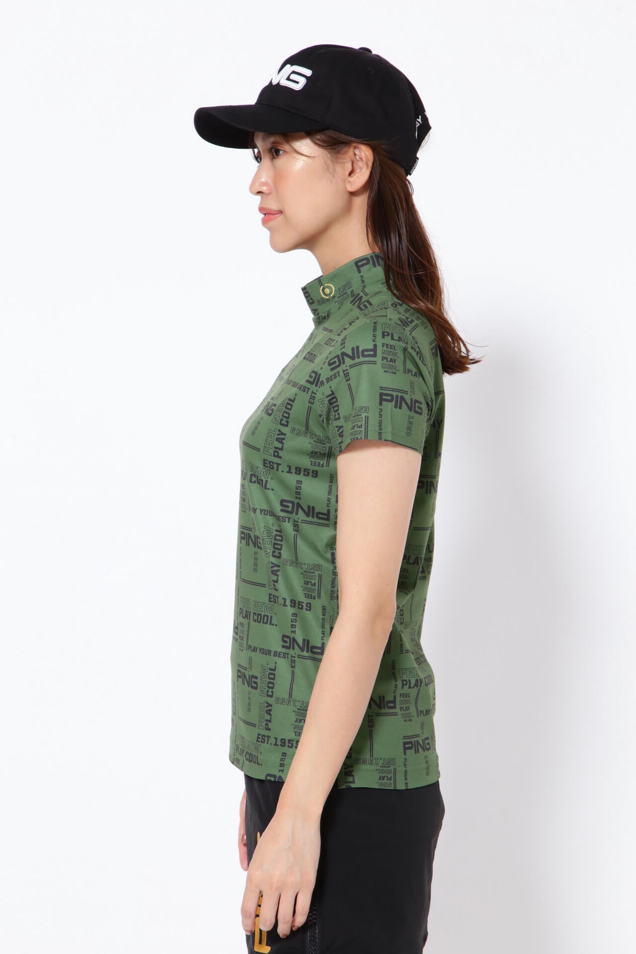 【PING APPAREL】クールマックスエコメイド 半袖ハイネックカットソー ＜GOLD＞ (LADIES)