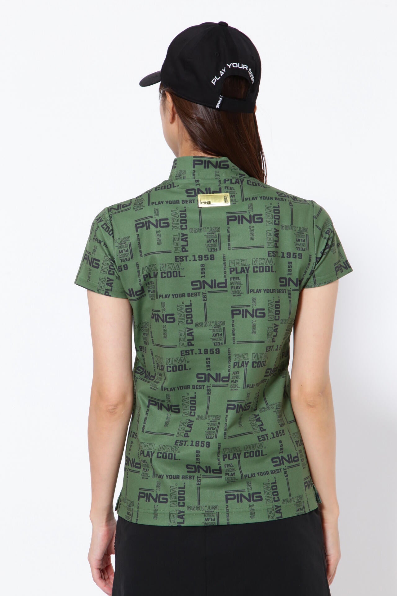 【PING APPAREL】クールマックスエコメイド 半袖ハイネックカットソー ＜GOLD＞ (LADIES)