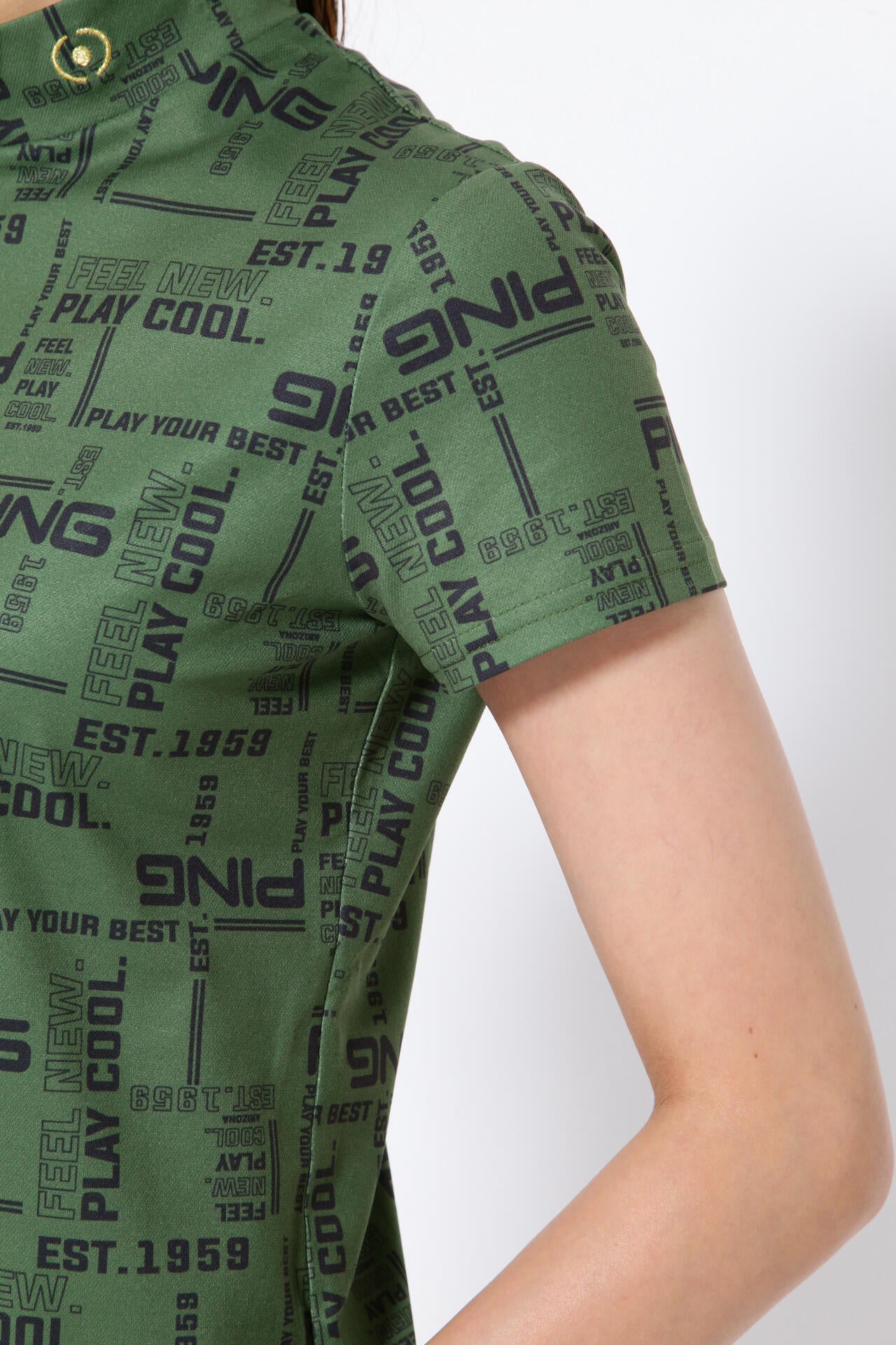 【PING APPAREL】クールマックスエコメイド 半袖ハイネックカットソー ＜GOLD＞ (LADIES)