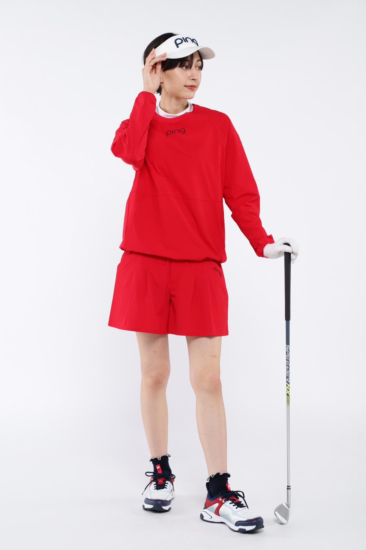 【PING APPAREL】杢ストレッチポンチスペースマスターUV半袖ハイネックカットソー ＜NATIVE＞ (LADIES)