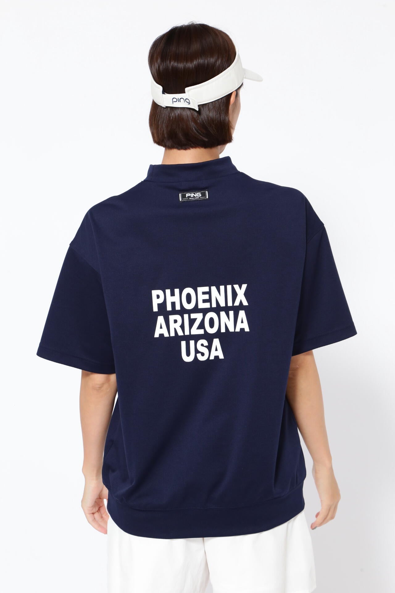 【PING APPAREL】杢ストレッチポンチスペースマスターUV半袖ハイネックカットソー ＜NATIVE＞ (LADIES)