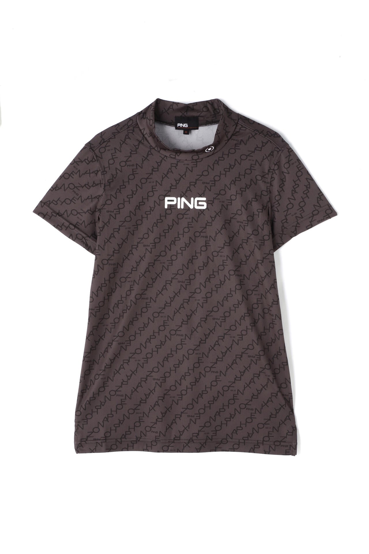 【PING APPAREL】総柄転写プリント クールコア ストレッチ起毛半袖UVハイネック＜PERFORMANCE＞ (LADIES)