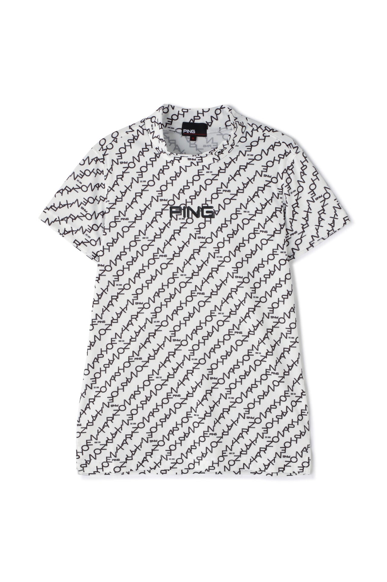 【PING APPAREL】総柄転写プリント クールコア ストレッチ起毛半袖UVハイネック＜PERFORMANCE＞ (LADIES)